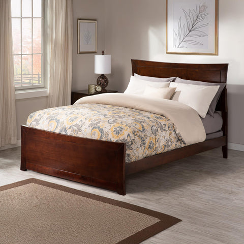 AFI Metro Full Size Bed with Matching Footboard & Charging Station in Walnut