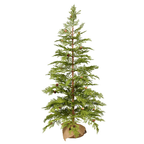 Vickerman 48" Cedar Pine Artificial Christmas Tree - Unlit - Faux Tabletop Christmas Tree - Seasonal Indoor Home Decor - Realistic Pinecone Accents - Reliable Decorative Green Tree
