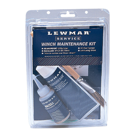 Lewmar Winch Maintenance Kit – for Basic Winch Maintenance for Your Sailboat, for Winch Sizes 6"- 48", Includes 10 Pawl Springs, Gear Grease (100 g), Race lube (55 ml), Lubrication Brush