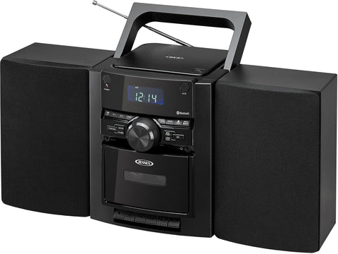 JENSEN CD-785 Bluetooth Portable CD Music System with Cassette Player and AM/FM Radio, CD-785