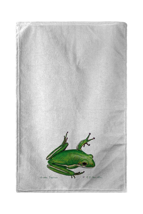 Betsy Drake KT040 Green Tree Frog Kitchen Towel
