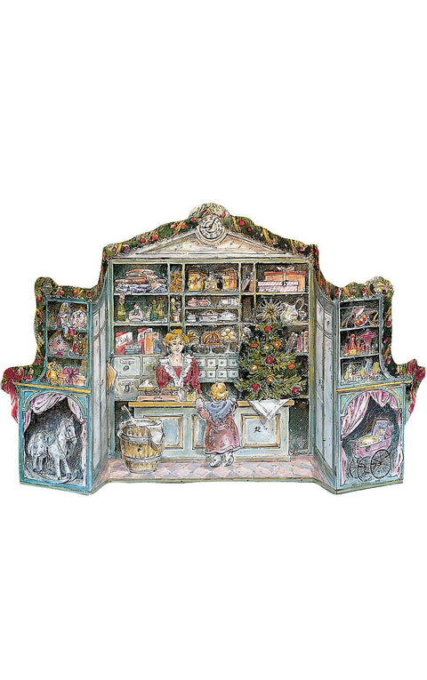 Alexander Taron Importer 11454 Korsch Advent-3-Dimensional Victorian Store-9.5" H x 15" W x 2" D, Gray