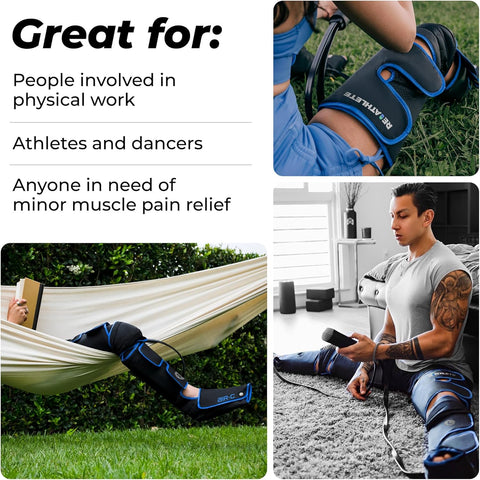 REATHLETE Leg Massager - Full Leg Massager for Circulation and Pain Relief, 4 Modes of Massage | Thigh, Calf, Foot Massager | Air Compression Leg Massager
