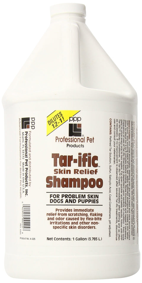 PPP Tar-ific Skin Relief Shampoo for Dogs - Soothe Hot Spots, Dryness, Flaking & Itching - Nourishes & Relieves Skin Issues - 1 Gallon