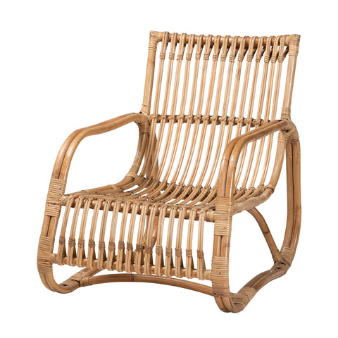 bali & pari Blanca Rattan Lounge Chair, One Size, Light Honey
