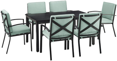 Kaplan 7Pc Outdoor Dining Set Mist/Oil Rubbed Bronze - Table & 6 Chairs