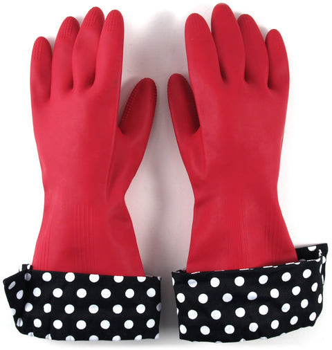 The Accidental Housewife Julie's Signature Latex Gloves with Designer Cuffs, 2 Pairs