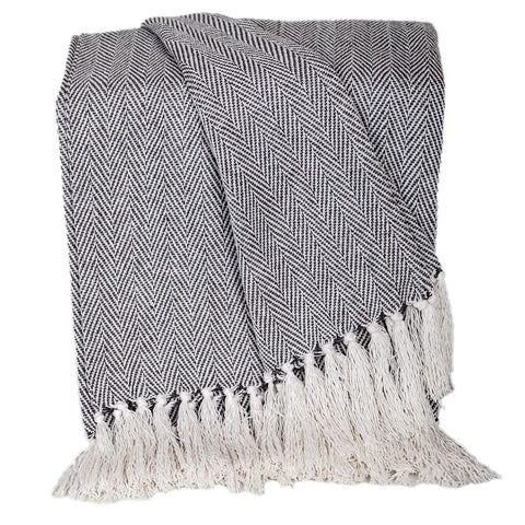 Parkland Collection Beautiful Gray Cotton Handloomed Throw from