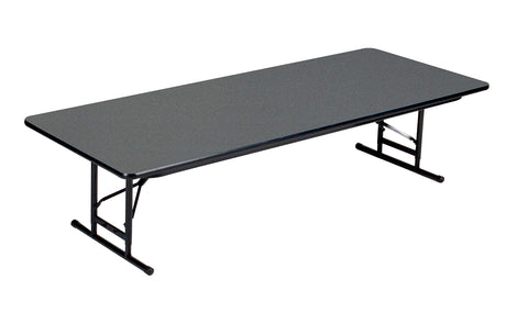 Correll 30"x96" Commercial Duty Adjustable Height Short Folding Table, Montana Granite High Pressure Laminate Top, USA Made (CFA3096PXS-55)