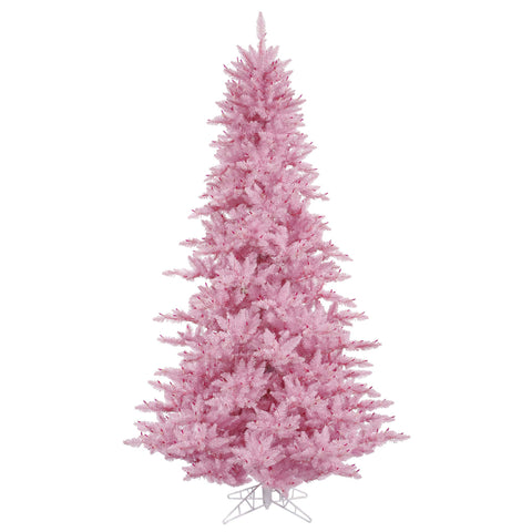 Vickerman 7.5' Pink Fir Artificial Christmas Tree, Unlit - Faux Fir Christmas Tree - Seasonal Indoor Home Decor
