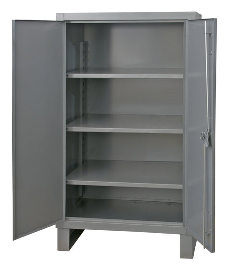 Durham 14 Gauge Welded Steel Heavy Duty Recessed Door Style Lockable Storage Cabinet, 3701-3S-95, 5700 lbs Capacity, 24" Length x 36" Width x 60" Height, 3 Adjustable Shelves