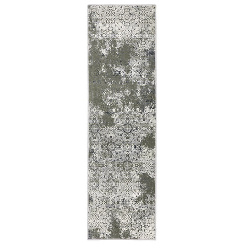Oriental Weavers Gemini Area Rug - 002H2-2'3" x 7'6" - in Ivory/Grey - Modern Style, Stain Resistant, Family and Pet Friendly, Entryway, Hallway Runner Rug