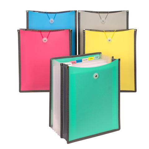C-Line 7-Pocket Vertical Open-Top Backpack File, Assorted, Set of 12 (57100-DS)