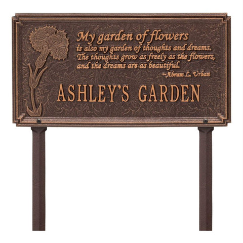 Dianthus Garden Personalized Lawn Plaque