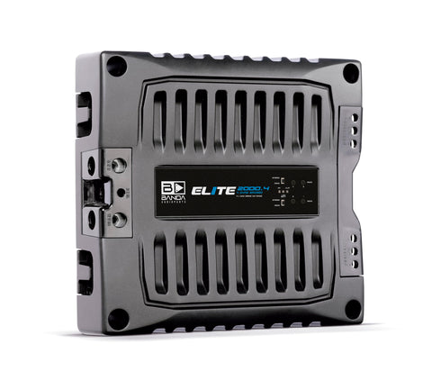 BANDA Audioparts ELITE2000.42OHMS Car Audio Amp 2-Ohm Elite 2000.4 Four Channel 500 Watts Max Class D Audio Amplifier Black - 2000.42OHM