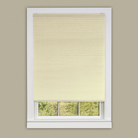 Cordless Light Filtering Cellular Pleated Window Shades - 29 Inch Width, 64 Inch Length (Alabaster) - Room Darkening Top-Down Honeycomb Pull Down Blinds for Windows and Skylights by Achim Home Decor