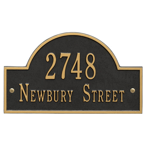 Whitehall Arch Marker Standard Address Plaque Finish: Black and Gold