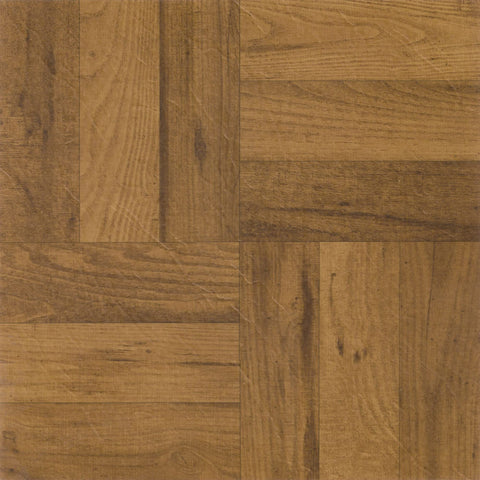 Nexus Self Adhesive 12-Inch Vinyl Floor Tiles, 20 Tiles - 12" x 12", 3 Finger Medium Oak Parquet Pattern - Peel & Stick, DIY Flooring for Kitchen, Dining Room, Bedrooms & Bathrooms by Achim Home Décor