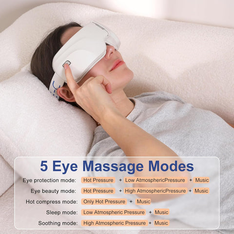 Eye-C Eye Massager Rechargeable, Portable Eye Relax Device with Heat & Vibration for Relaxation, 180° Folding Design, Gifts for Friend, Mom, Dad, Christmas