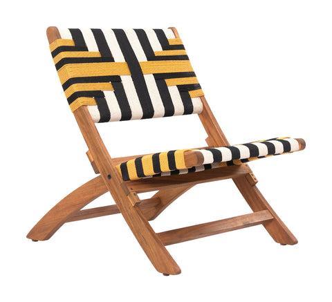 Sunbeam Lounge Chair Multicolor, Multicolor Lounge Chair, Modern, , Weather resistant solid acacia wood frame with synthetic rattan weave, Solid Acacia Wood, Outdoor Living, 24" W x 30.7" D x 29.1" H