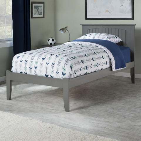 AFI Nantucket Twin XL Size Platform Bed with Charging Station in Grey