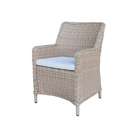 IC INTERNATIONAL CONCEPTS Outdoor Aluminum Wicker Patio Dining Chair with Cushion - Natural