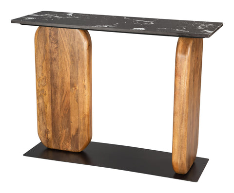 Pemba Console Table Multicolor, Multicolor Console Table, Modern Style, Natural Marble Rectangular Shape Tabletop, MDF, Indoor Living, 42.1" W x 15" D x 30.9" H
