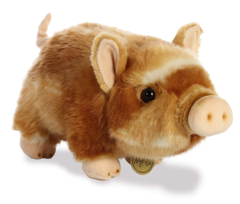 Aurora® Adorable Miyoni® Tots Pot-Bellied Piglet Two Color Stuffed Animal - Lifelike Details Make a Cherished Companion - Perfect for Decorating Bedrooms or Classrooms - Brown 10 Inches
