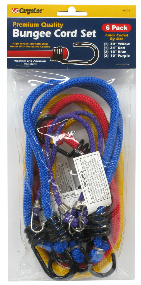 CargoLoc 84074 Assortment of Bungee Cords, 6-Piece