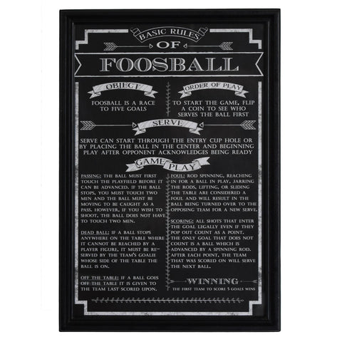 Hathaway Foosball Game Rules Wall Art BLACK