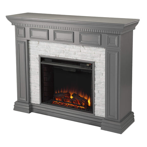 Dakesbury Faux Stone Electric Fireplace