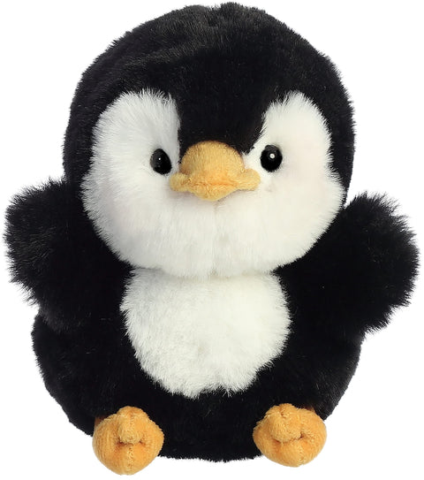 Aurora® Playful Rolly Pet™ Peewee Penguin™ Stuffed Animal - Compact Size for On-the-Go Fun - for Adults, Kids, Birthdays, and Anniversaries - Black 5 Inches