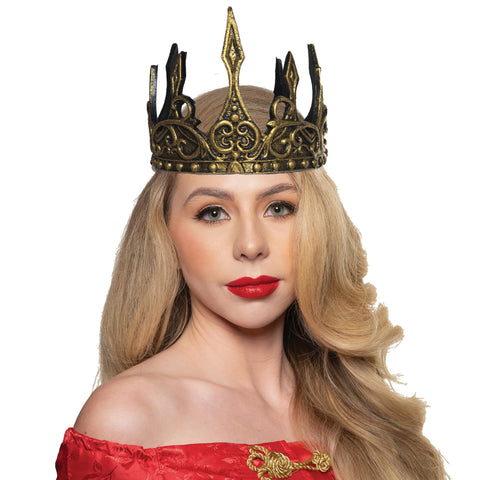UNDERWRAPS Queen's Foam Crown Gold - Womens Renaissance Accessories, Princess Dress Up, Medieval Costume for Women, Gold Queen Crown, Halloween Accessories