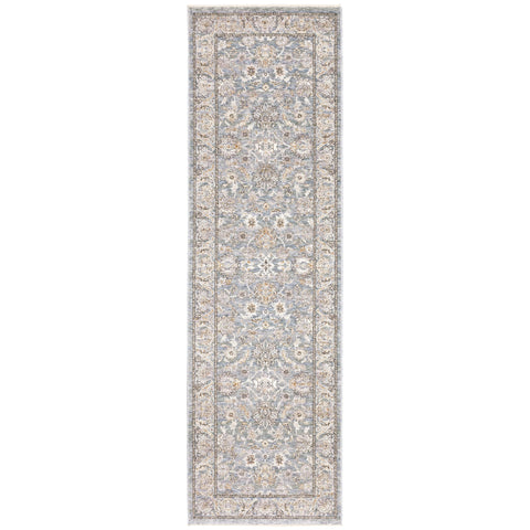 Oriental Weavers Maharaja Area Rug - 070E1-2'3" x 7'6" - in Blue/Ivory - Vintage Inspired, Stain Resistant, Family and Pet Friendly, Entryway, Hallway Runner Rug
