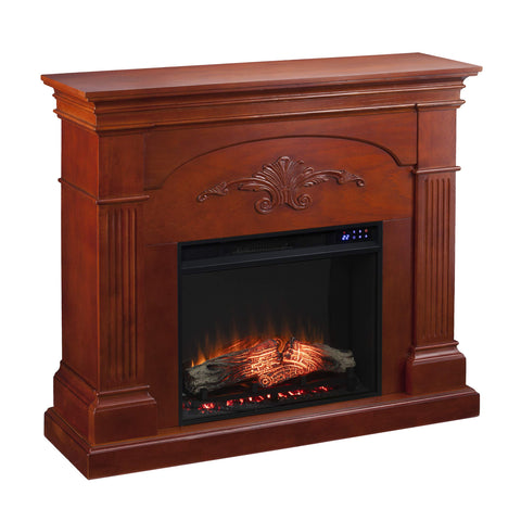 Sicilian Touch Screen Electric Fireplace - Mahogany