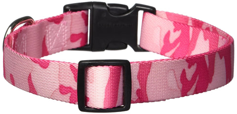 Casual Canine Camo Dog Collar, 18-26-Inch, Pink