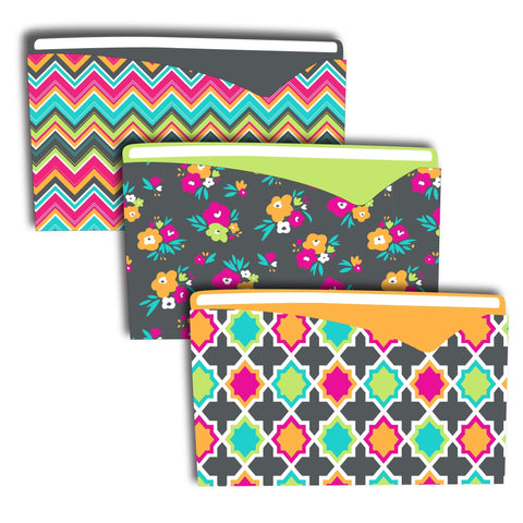 C-Line Write-On File Jackets, Bold Basics Design, Pack of 6 (63550)