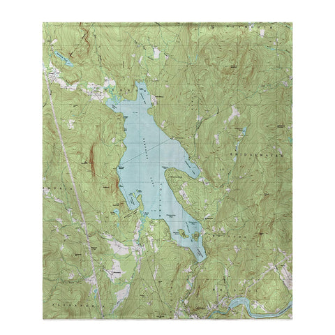 Betsy Drake Newfound Lake, NH Nautical Map Fleece Throw Blanket 60 X 50 Inches
