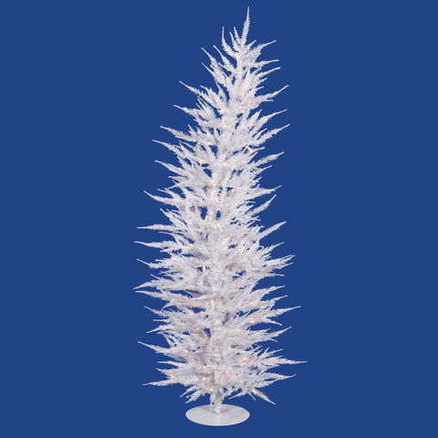 Vickerman 3' White Laser Artificial Christmas Tree, Clear Dura-lit Incandescent Lights - Faux Laser Christmas Tree - Seasonal Indoor Home Decor
