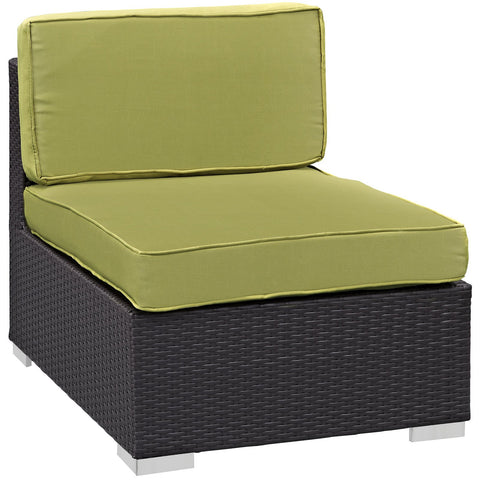 Modway Convene Armless Outdoor Patio Sectional, Espresso Peridot