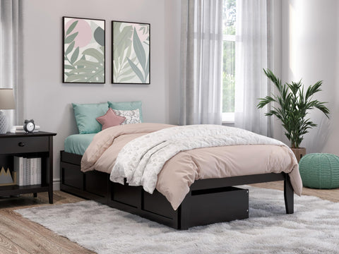 AFI, Colorado Twin Platform Bed with 2 Storage Drawers, Espresso