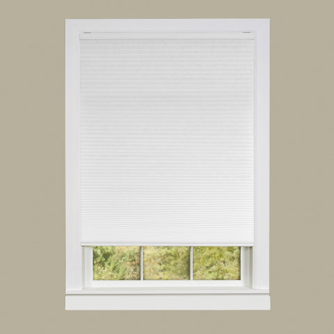 Cordless Light Filtering Cellular Pleated Window Shades - 29 Inch Width, 64 Inch Length (White) - Room Darkening Top-Down Honeycomb Pull Down Blinds for Windows and Skylights by Achim Home Decor