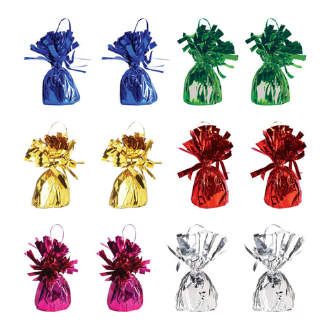 Metallic Wrapped Balloon Weights Pack of 12