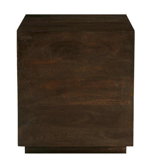 Flagstaff Square Side Table in Modern Barista Brown Finish on Solid Wood
