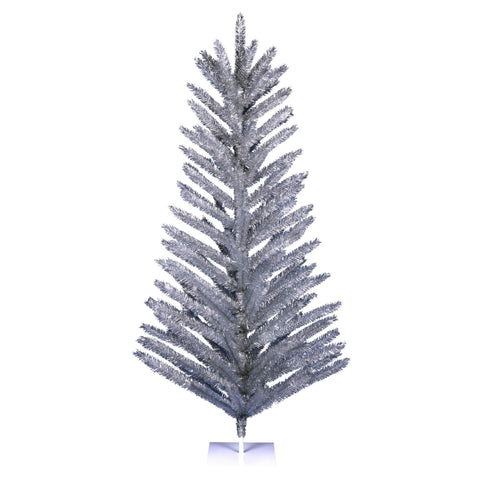 Vickerman 7' Vintage Aluminum Artificial Christmas Tree - Unlit - Faux Christmas Tree - Seasonal Indoor Home Decor - Reliable and Durable - Silver Tinsel Tree