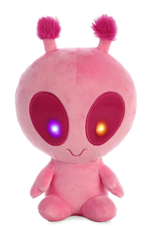 Aurora® Interstellar Galactic Cuties™ Solar Light Up Alien Stuffed Animal - Cosmic Companions - Illuminating Fun - Pink 8 Inches