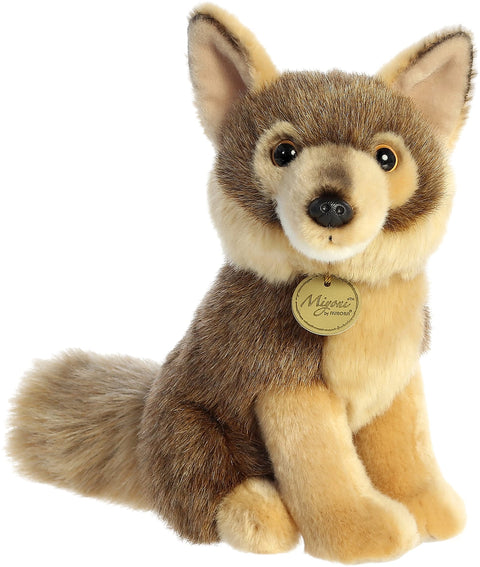 Aurora® Realistic Miyoni® Coyote Stuffed Animal - Lifelike Details Make a Cherished Companion - Perfect for Decorating Bedrooms or Classrooms - Brown 11 Inches
