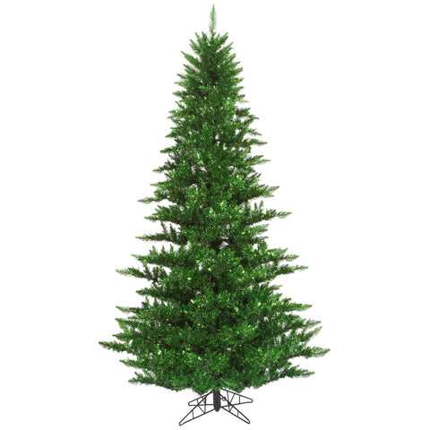 Vickerman 6.5' Tinsel Green Fir Artificial Christmas Tree, Unlit - Faux Green Christmas Tree - Seasonal Indoor Home Decor