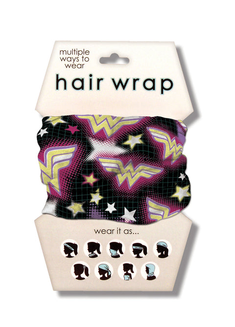 Spoontiques Wonder Woman Logo Hair Wrap - Multifunctional Bandanna, Headband, Hair Tie, Gaiter, and Scarf