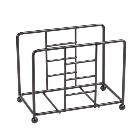 Creative Home Black Powder Coated Wire Napkin Holder for Table – Modern Standing Tissue Paper Dispenser and Organizer for Kitchen, Dining Decor, Cafés, and Parties